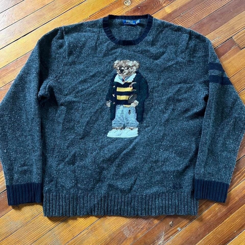 Polo Ralph Lauren 50 Year Anniversary Vhtf Popu Polo Bear Knit Sweater Size Xxl